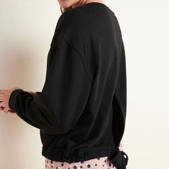 Old Navy Loose French Terry Tie Open Back Sweatshirt M Medium Cutout 552679 - Picture 2 of 10